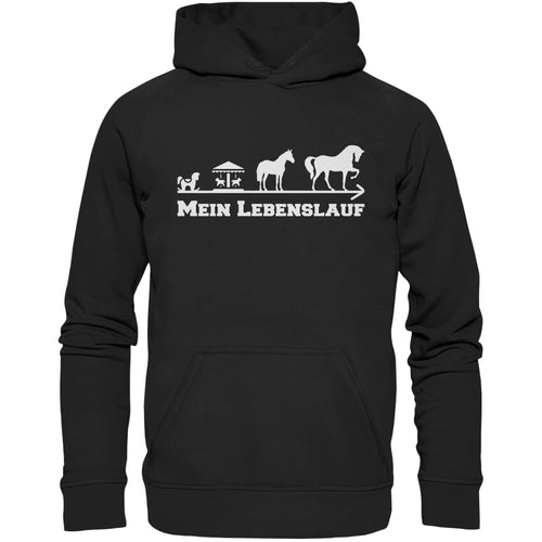 Dein Lebenslauf als Dressurreiter - Premium Hoodie - Schwarz / S - Hoodies & Sweatshirts