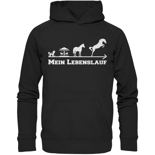 Dein Lebenslauf als Springreiter - Premium Hoodie - Schwarz / S - Hoodies & Sweatshirts